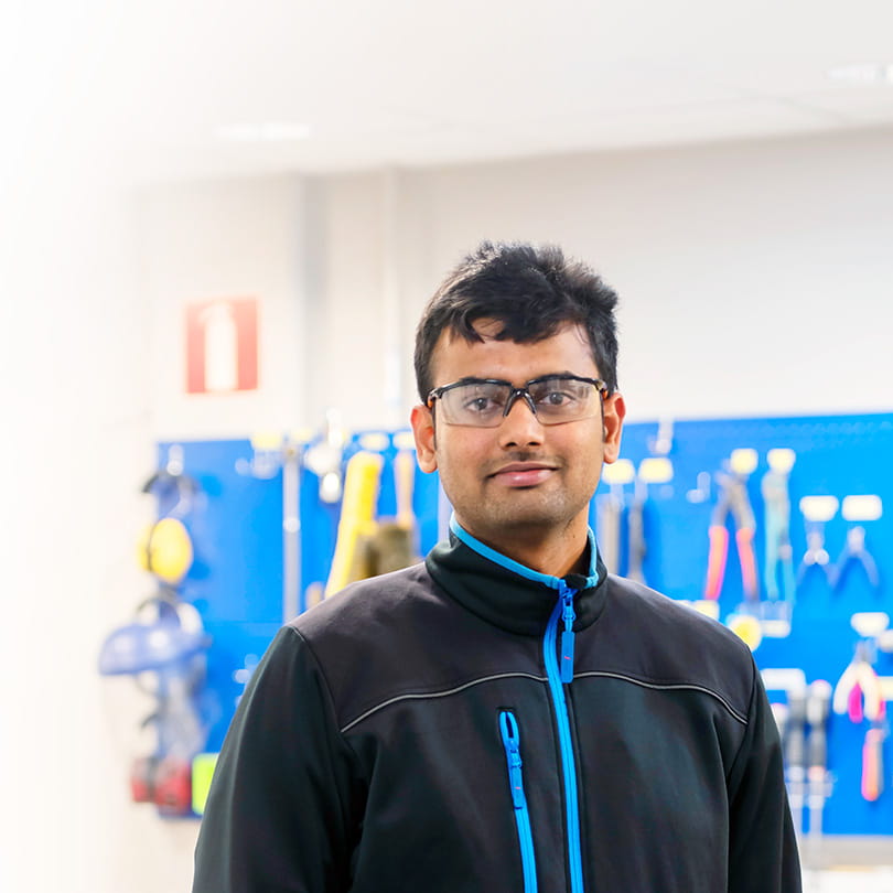 Quality and Production Engineer Tejas Surya Naik has only been on the job for seven months at Purmo Group's MMA – and is still all fired up about it.